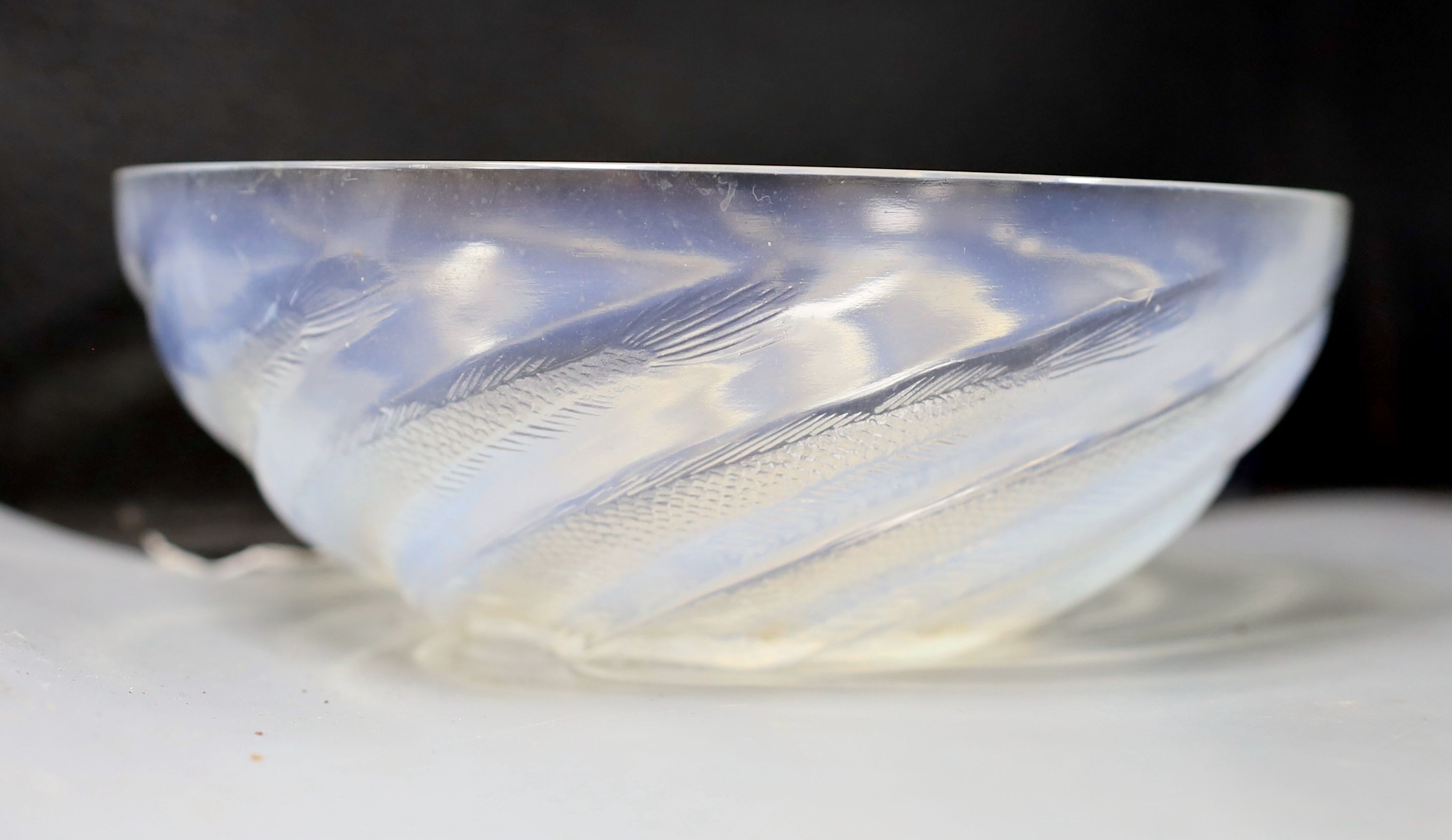 A R. Lalique ‘Poissons' bowl, no.3212, 21 cms diameter.